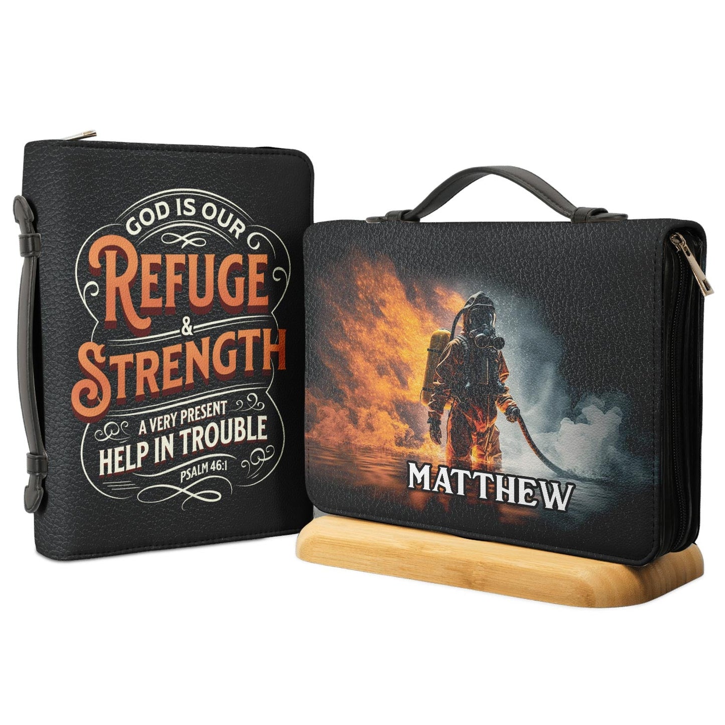 Firefighter God Is Our Refuge And Strength A Very Present Help In Trouble Psalm 461 Personalized Bible Covers
