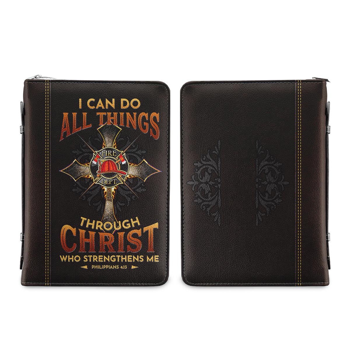 Firefighter I Can Do All Things Through Christ Who Strengthens Me Phillipians 413 Personalized Bible Covers