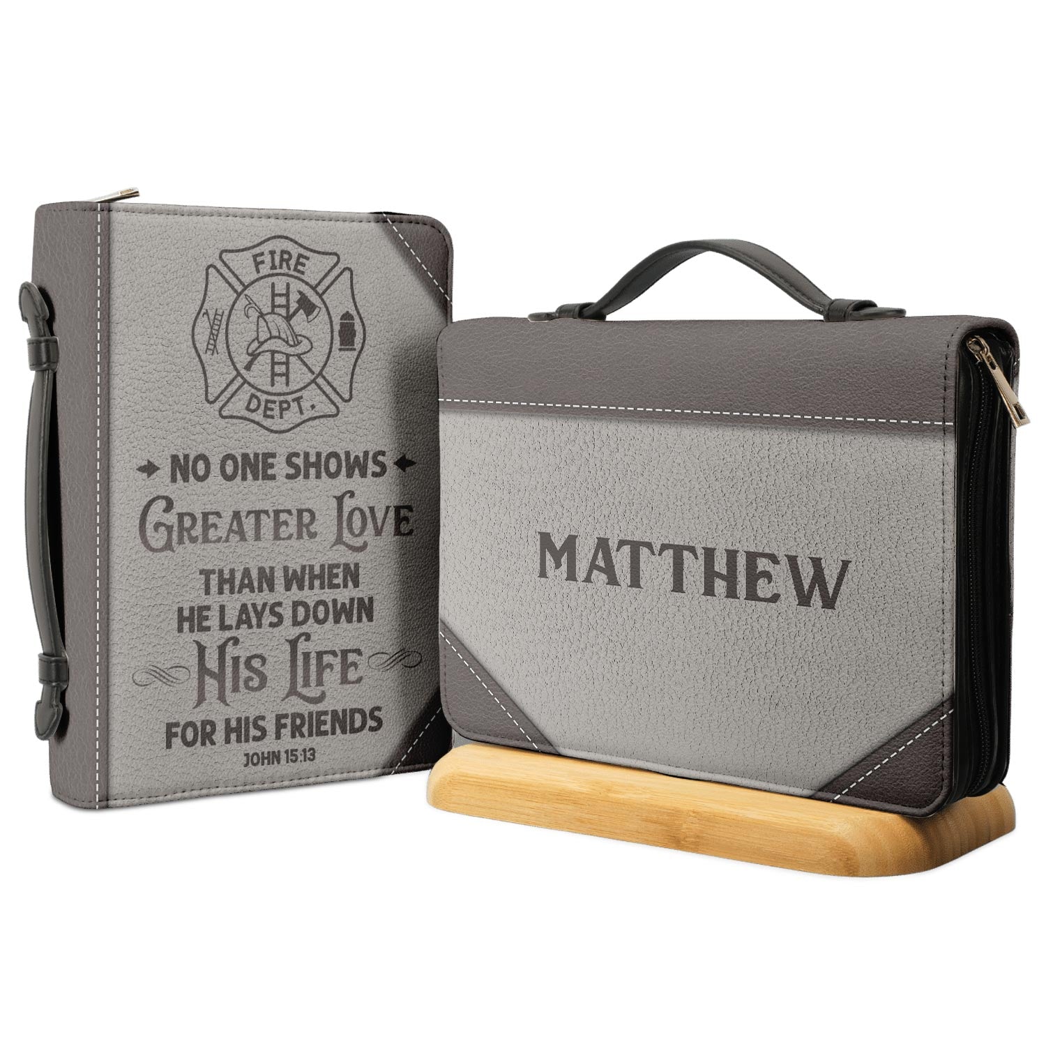 Firefighter No One Shows Greater Love Than When He Lays Down His Life For His Friends John 1513 Personalized Bible Covers