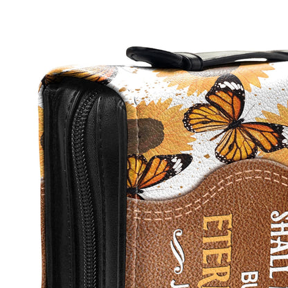 For God So Loved John 3 16 Butterfly Sunflower Personalized Bible Covers - Custom Bible Case Christian Pastor