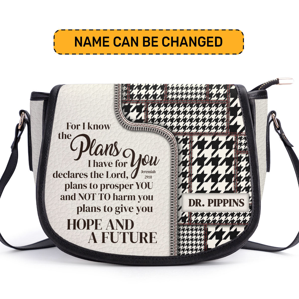 For I Know The Plans I Have For You Personalized Leather Saddle Bag - Religious Bags For Women