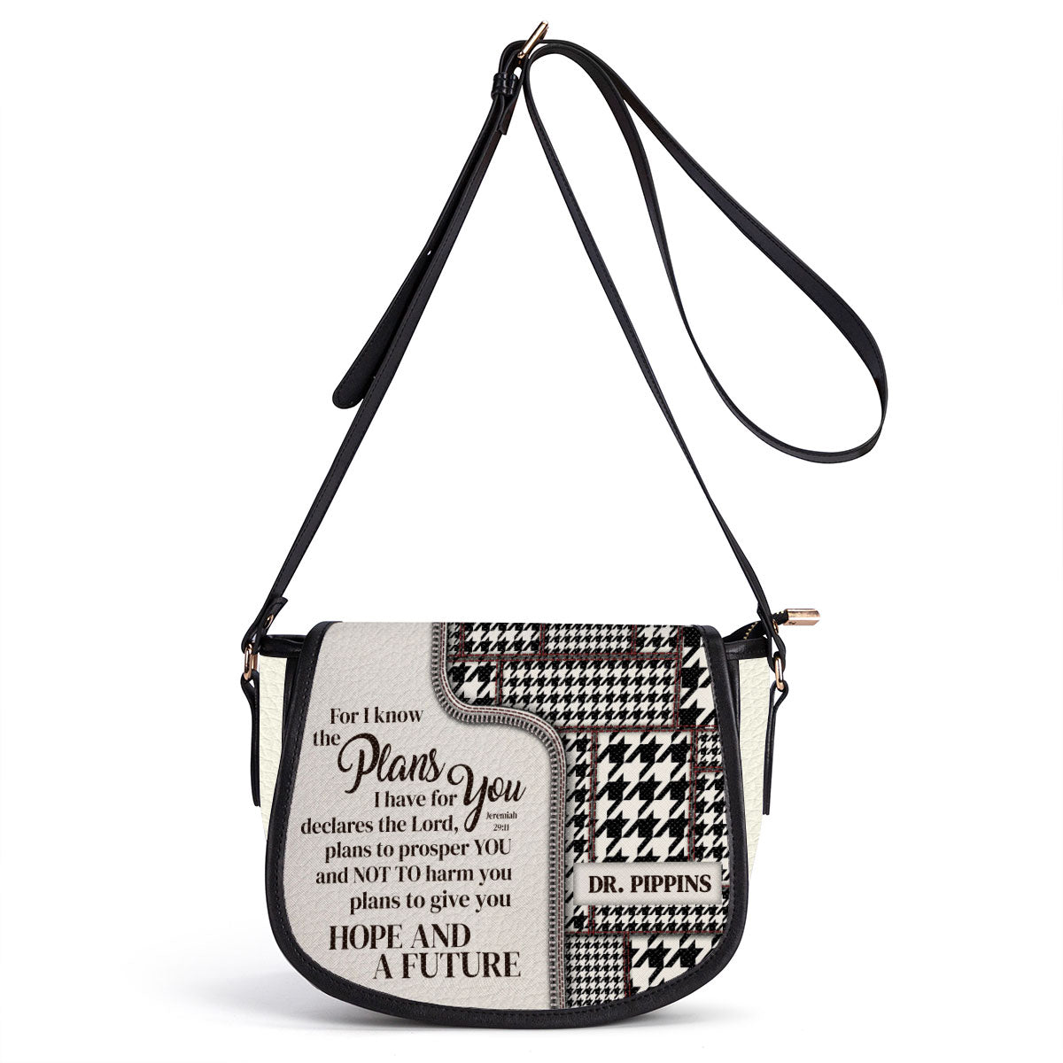 For I Know The Plans I Have For You Personalized Leather Saddle Bag - Religious Bags For Women
