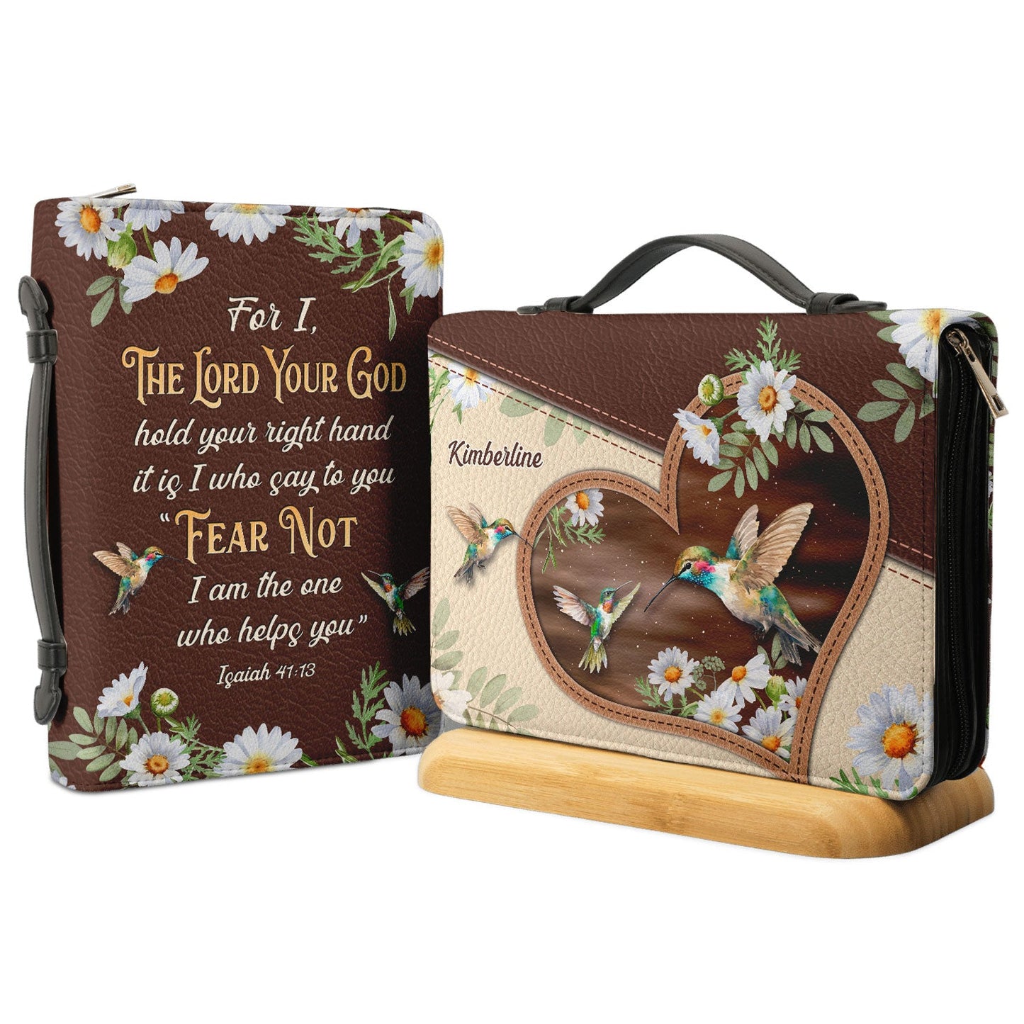 For I The Lord Your God Hold Your Right Hand Personalized Bible Covers - Custom Bible Case Christian Pastor