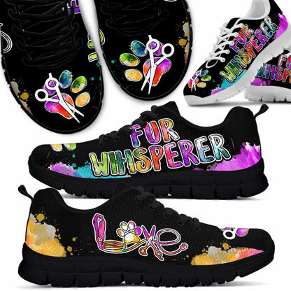Fur Whisperer Colorful Watercolor Sneakers Shoes, Dog Print Shoes, Best Running Shoes, Unique Gifts For Dog Lovers
