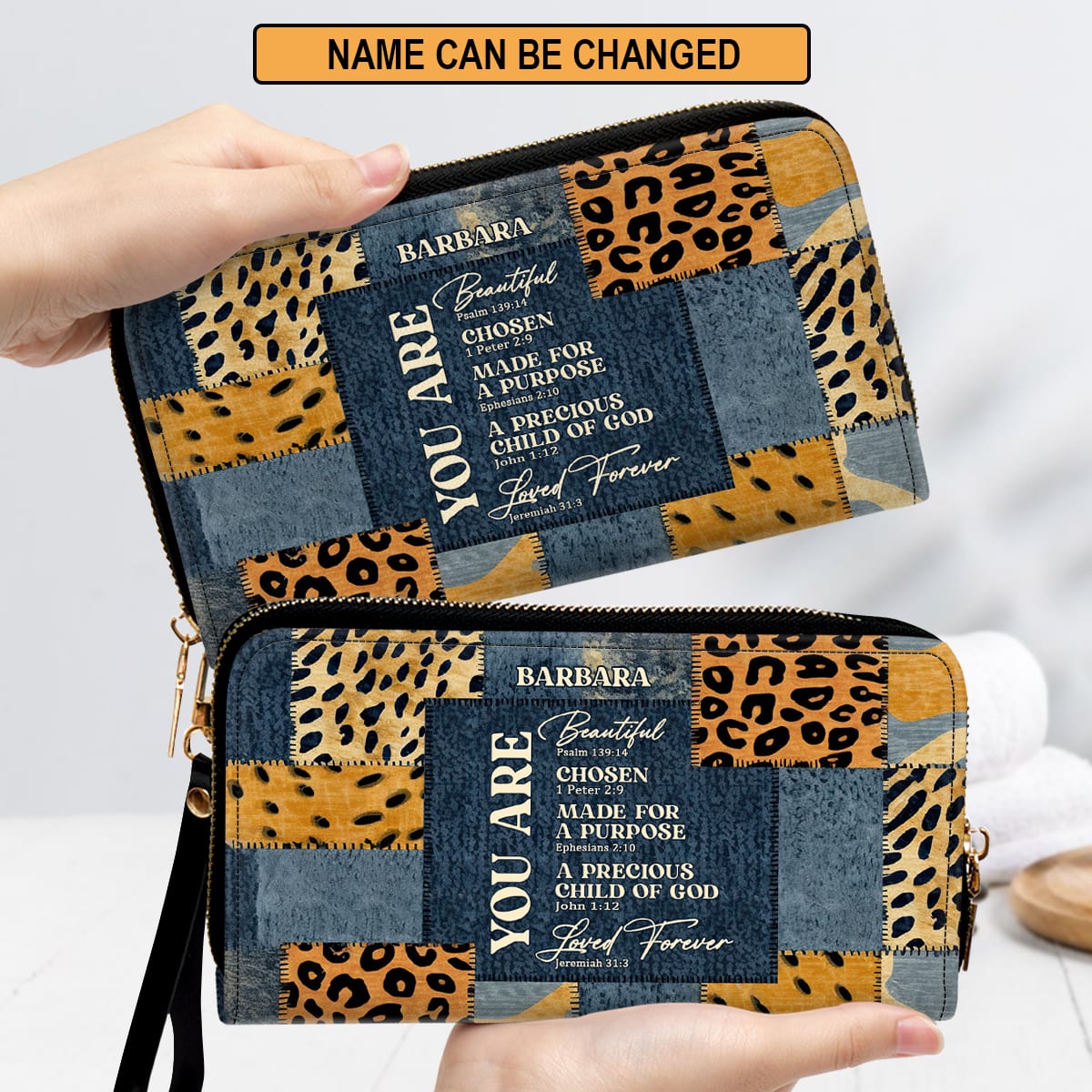 Gift For Christian Friends Personalized Leather Clutch Purse For Christian Women - Christian Gifts For Religious Women