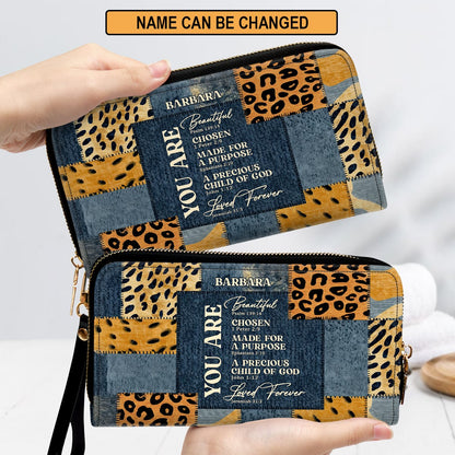 Gift For Christian Friends Personalized Leather Clutch Purse For Christian Women - Christian Gifts For Religious Women