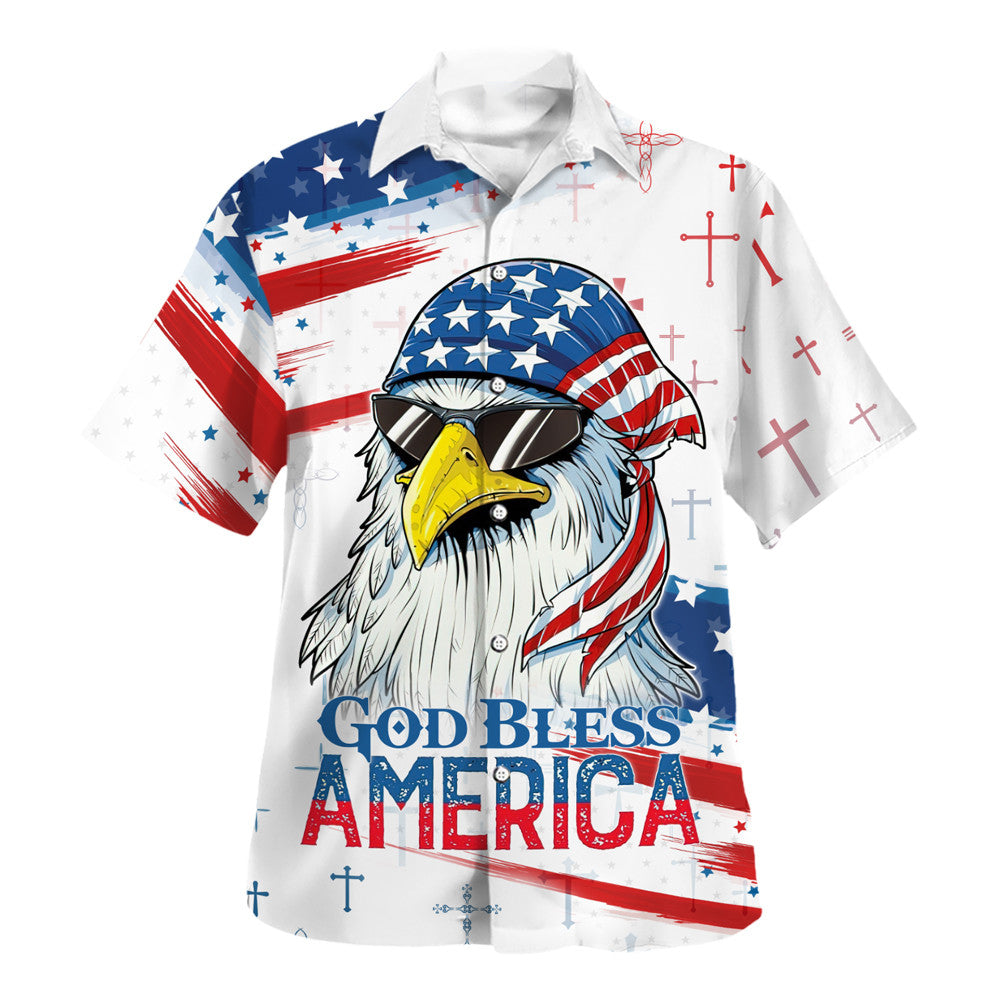 God Bless America Eagle Hawaiian Shirt For Men and Women - Faith inspired Hawaiian shirt