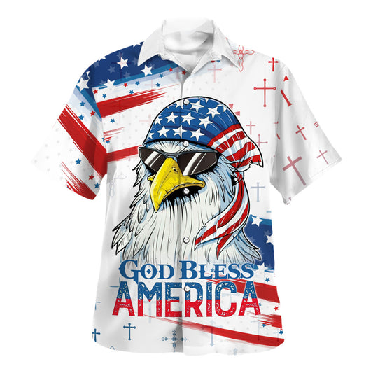 God Bless America Eagle Hawaiian Shirt For Men and Women - Faith inspired Hawaiian shirt