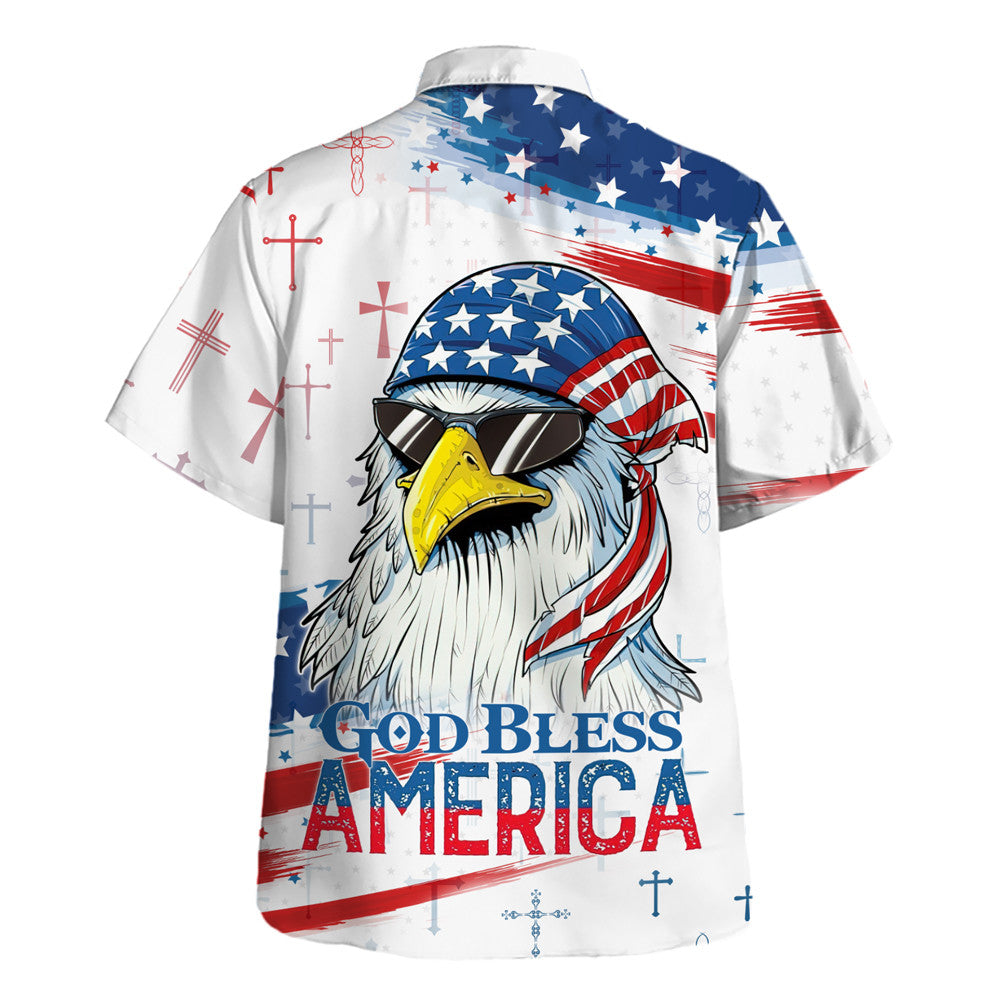 God Bless America Eagle Hawaiian Shirt For Men and Women - Faith inspired Hawaiian shirt