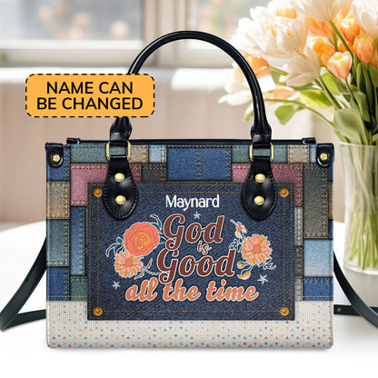 God Is Good All The Time Personalized Leather Handbag - Jesus Handbag