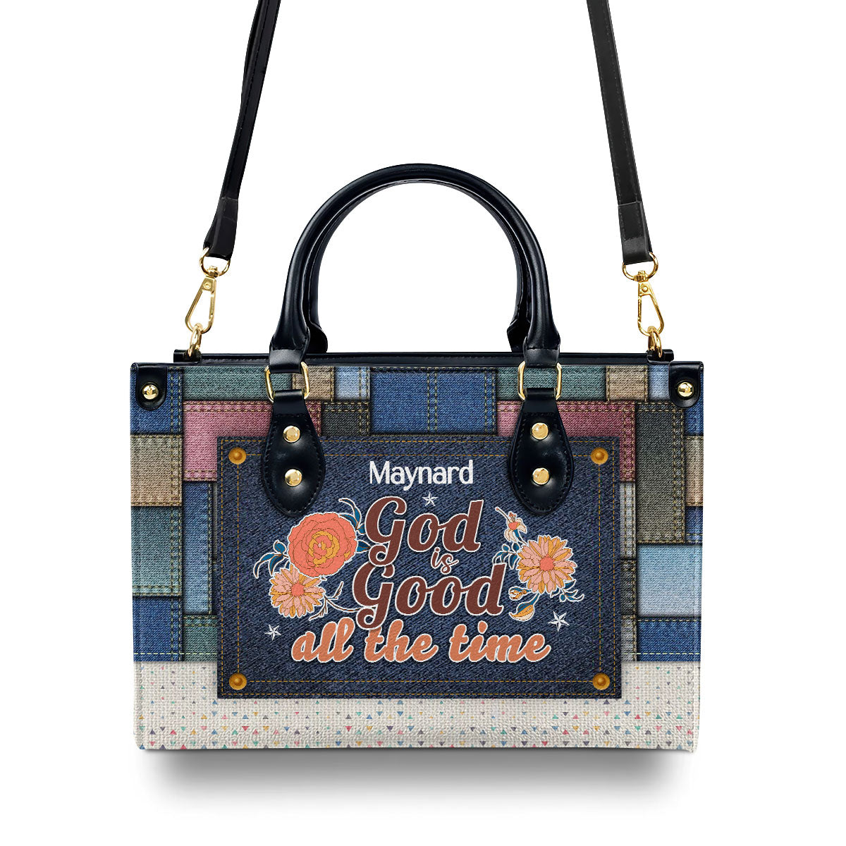 God Is Good All The Time Personalized Leather Handbag - Jesus Handbag
