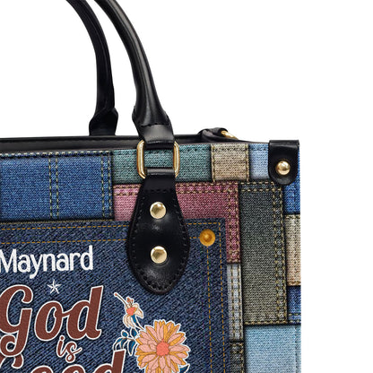 God Is Good All The Time Personalized Leather Handbag - Jesus Handbag
