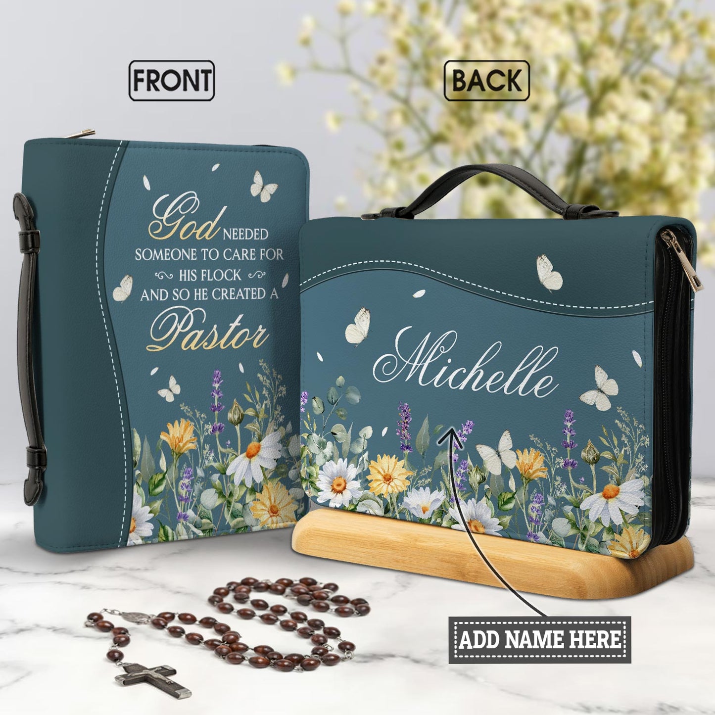 God Needed Someone To Care For His Flock And So He Created A Pastor Personalized Bible Covers for Women