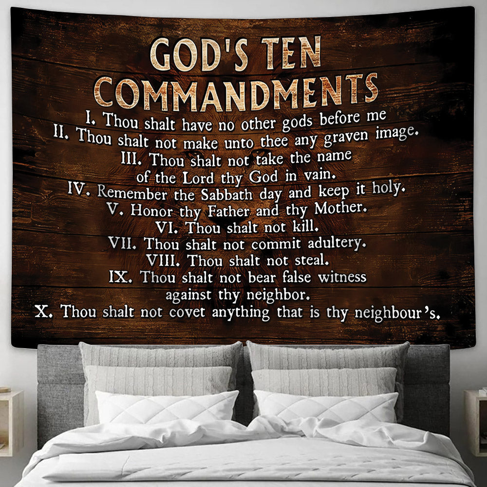 God's Ten Commandments Tapestry - Bible Verse Tapestry