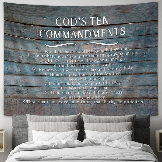 God's Ten Commandments Tapestry - Christian Tapestries - Wall Tapestry Bible Verse