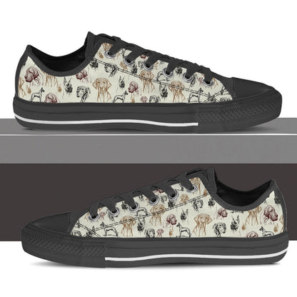Great Dane Low Top Shoes - Low Top Sneaker, Dog Printed Shoes, Canvas Shoes For Men, Women