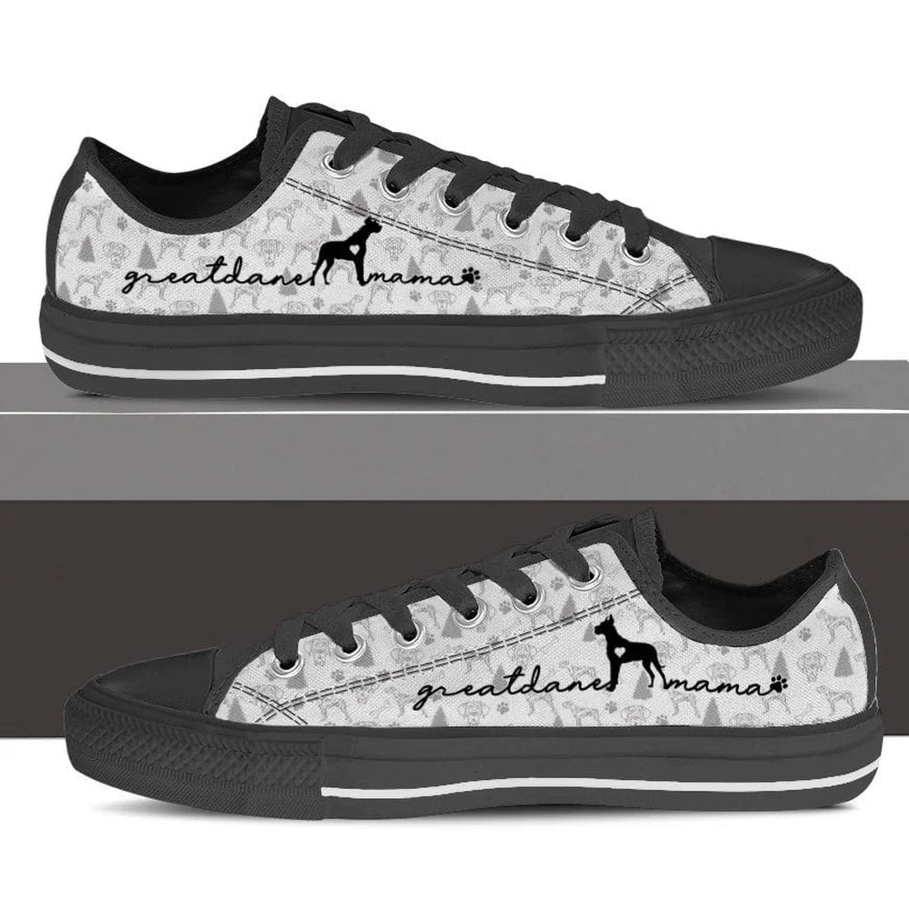 Great Dane Low Top Shoes, Dog Printed Shoes, Canvas Shoes For Men, Women