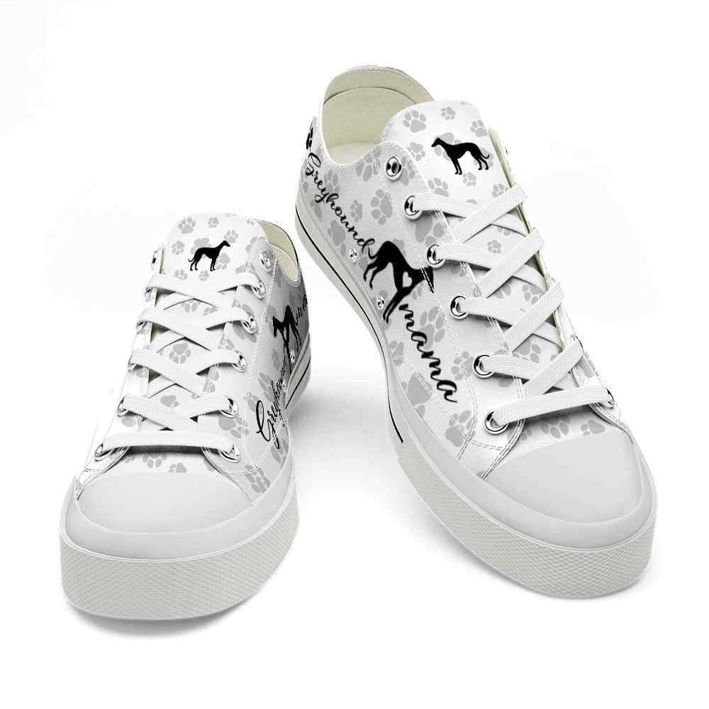 Greyhound Paws Pattern Low Top Shoes - Happy International Dog Day Canvas Sneaker, Dog Printed Shoes, Canvas Shoes For Men, Women