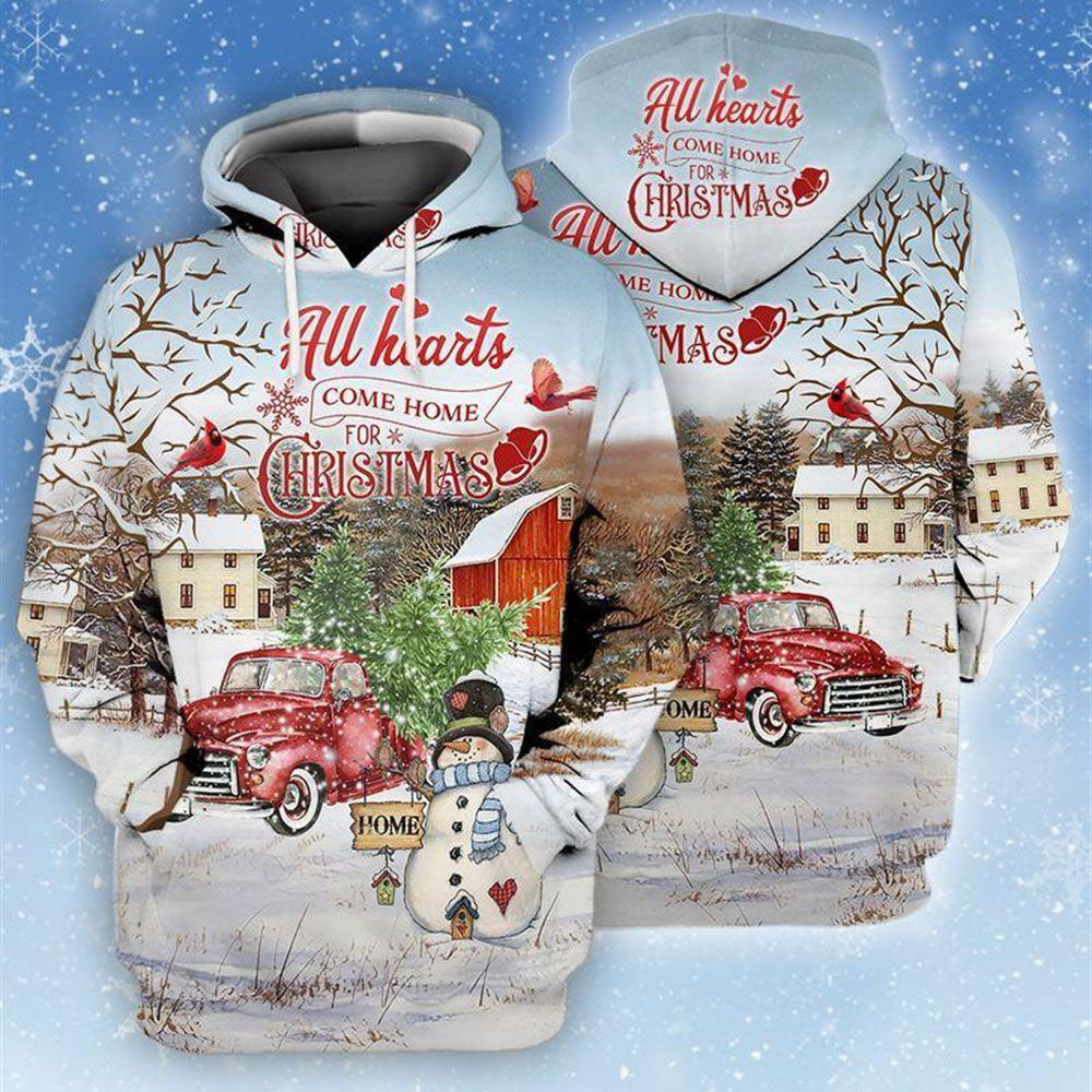 Heart Come Home For Christmas All Over Print 3D Hoodie For Men And Women, Christmas Gift, Warm Winter Clothes, Best Outfit Christmas