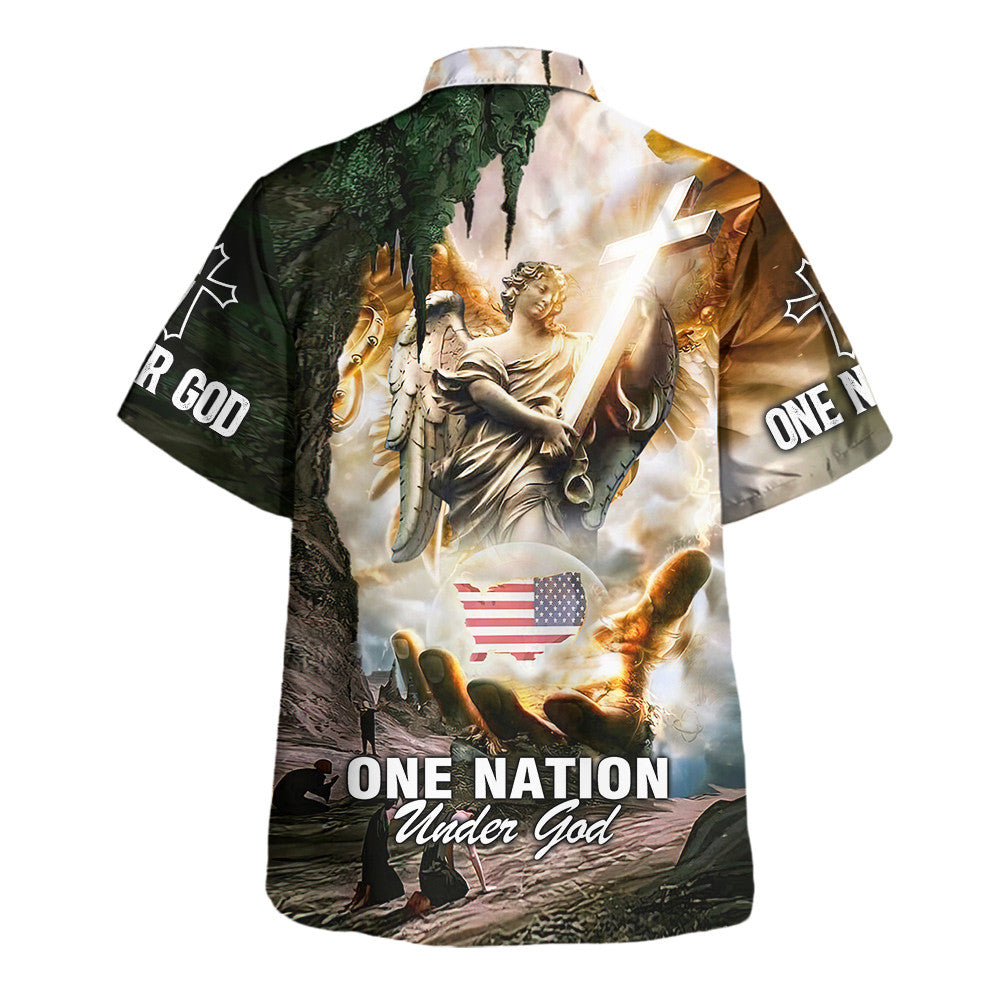 Hand Of God Nation Under God Hawaiian Shirt For Men and Women - Faith inspired Hawaiian shirt