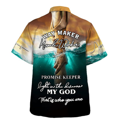 Hand Of Jesus Way Maker Miracle Worke Hawaiian Shirt For Men and Women - Faith inspired Hawaiian shirt