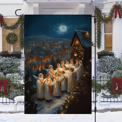 Harmonies Under The Starlit Snow A Christmas Serenade Christmas Garden Flag - Christian House Flag
