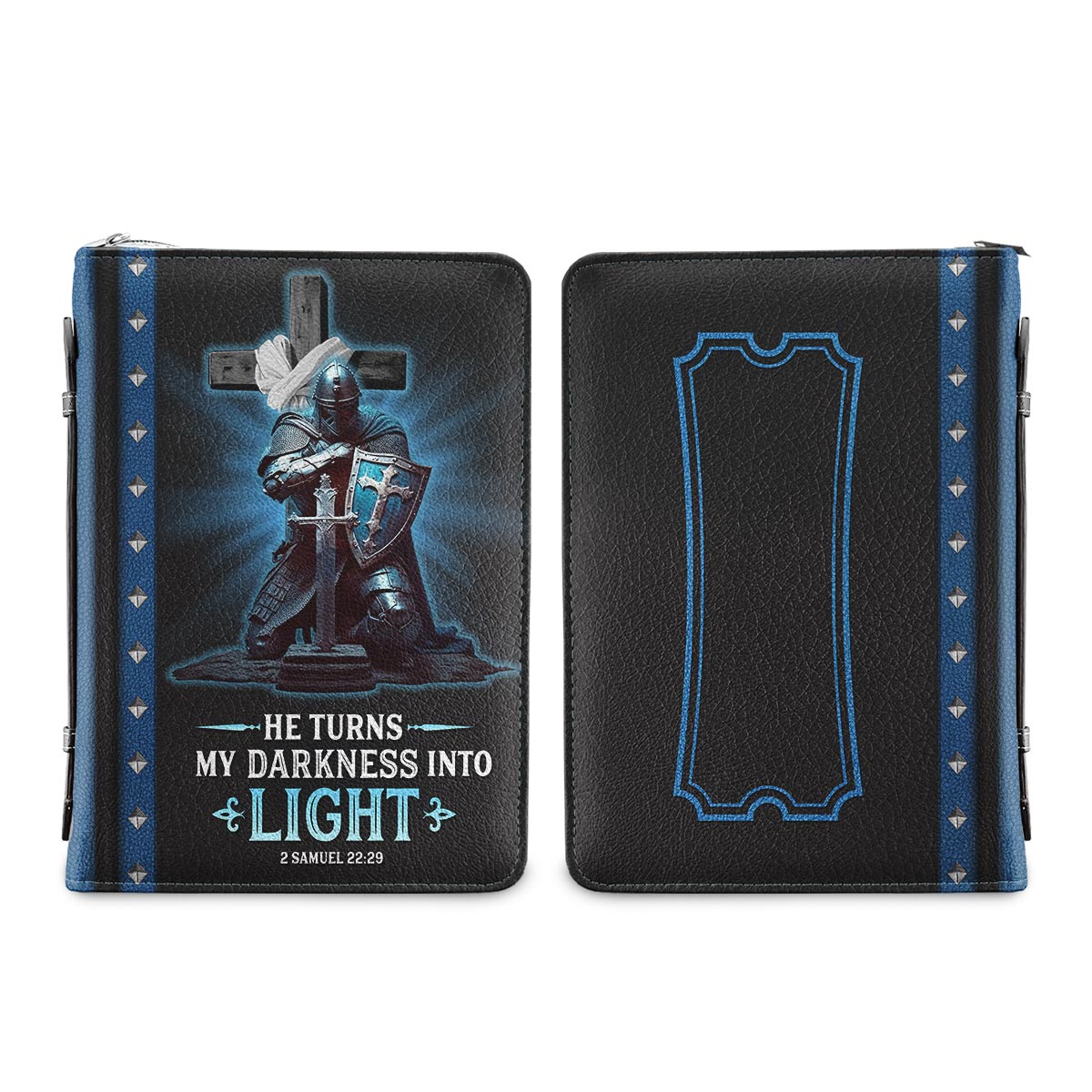 He Turns My Darkness Into Light 2 Samuel 22 29 Warrior Personalized Women's Bible Covers - Jesus Bible Cover
