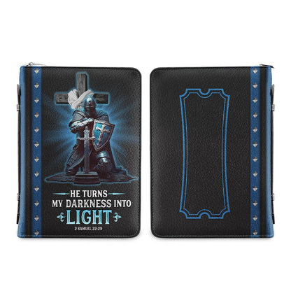 He Turns My Darkness Into Light 2 Samuel 22 29 Warrior Personalized Women's Bible Covers - Jesus Bible Cover