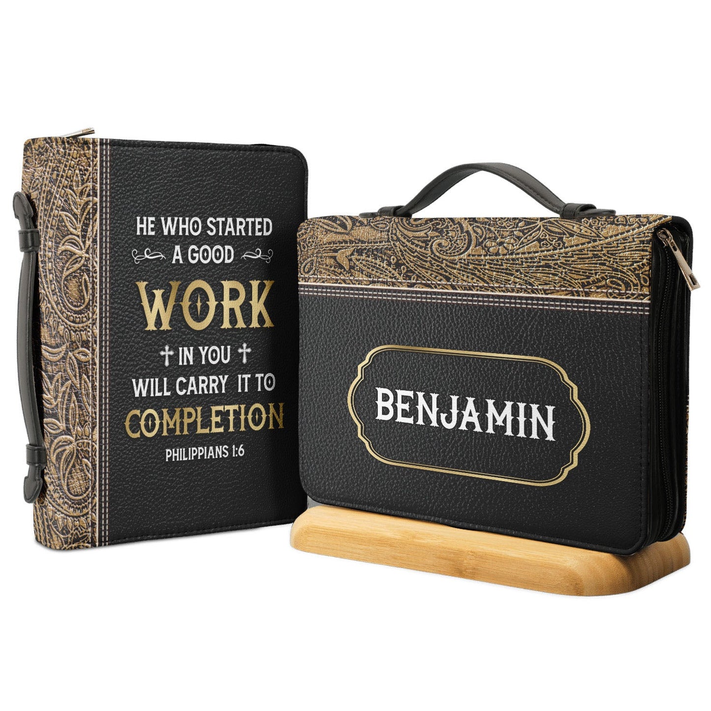 He Who Started A Good Work In You Will Carry It To Completion Philippians 1 6 Personalized Bible Covers for Women