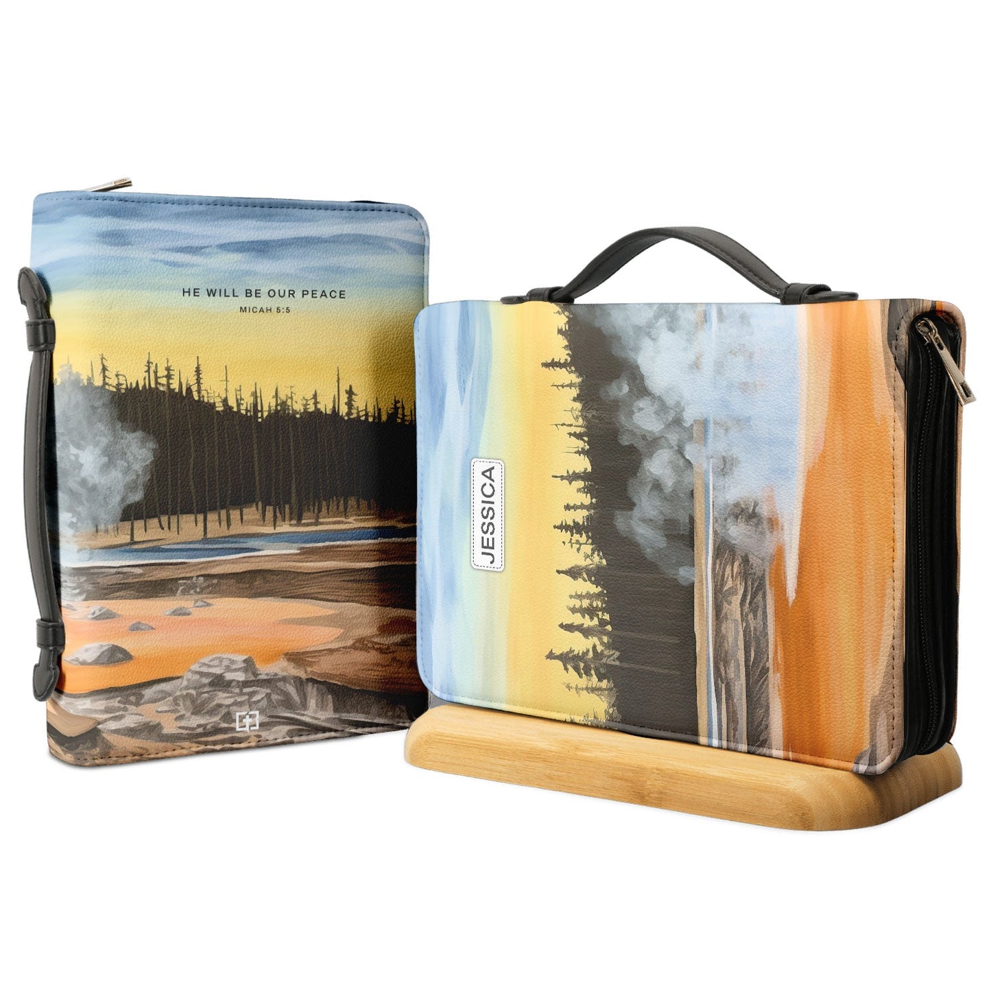 He Will Be Our Peace Micah 5 5 Yellowstone Personalized Women's Bible Covers - Jesus Bible Cover