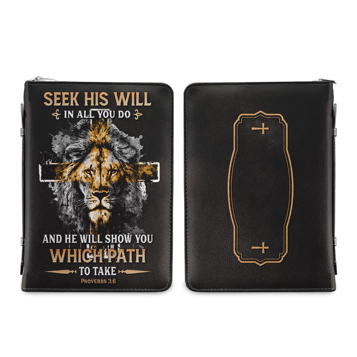 He Will Show You Which Path To Take Proverbs 3 6 Lion Personalized Women's Bible Covers - Jesus Bible Cover