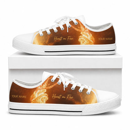 Heart On Fire Graphic Low Top Shoes box white      