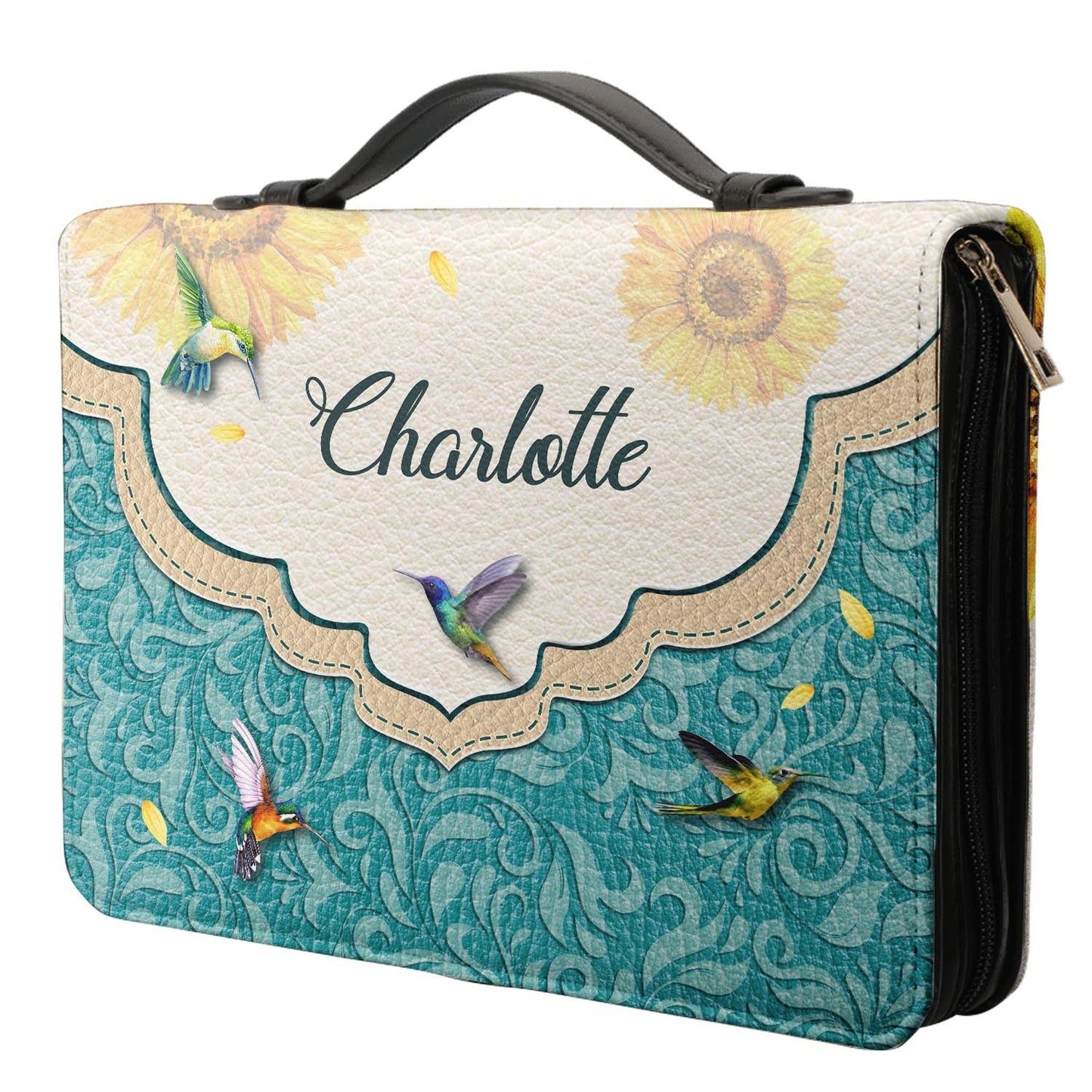 His Mercy Flows In Wave After Wave Luke 1 50 Sunflower Hummingbird Personalized Women's Bible Covers