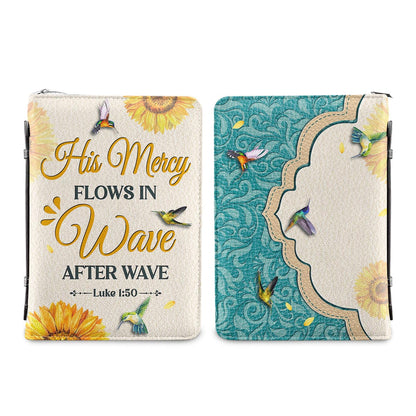 His Mercy Flows In Wave After Wave Luke 1 50 Sunflower Hummingbird Personalized Women's Bible Covers