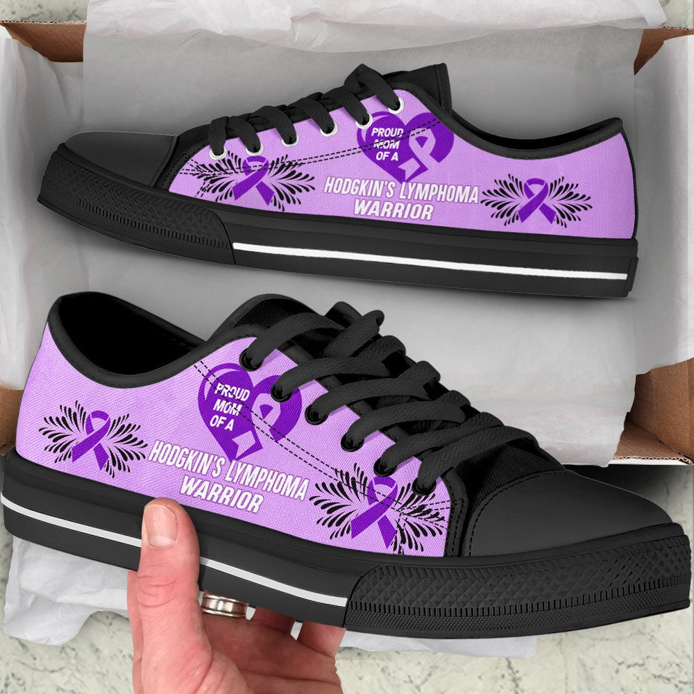 Hodgkin’s Lymphoma Shoes Warrior Low Top Shoes, Breast Cancer Awareness Shoes