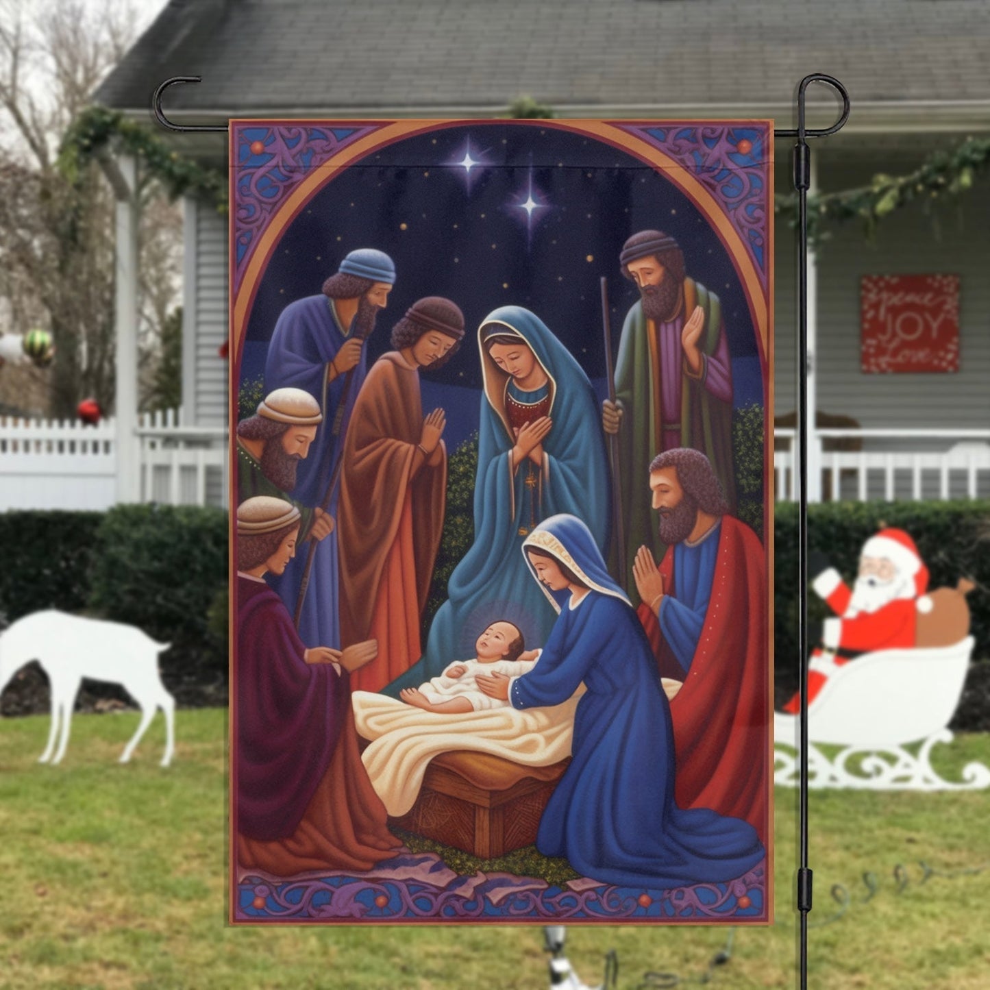 Holy Family A Sign Of God's Grace Christmas Garden Flag - Christian House Flag