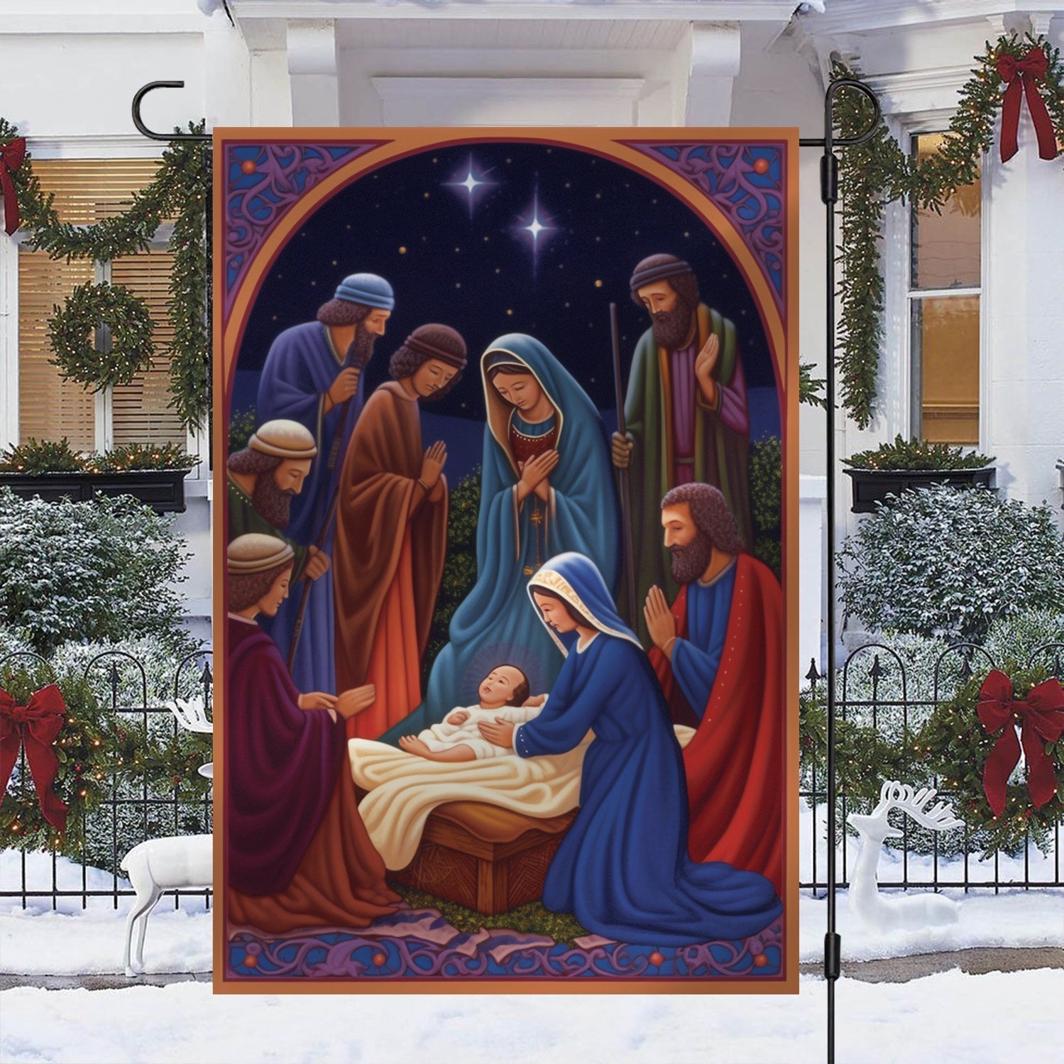 Holy Family A Sign Of God's Grace Christmas Garden Flag - Christian House Flag