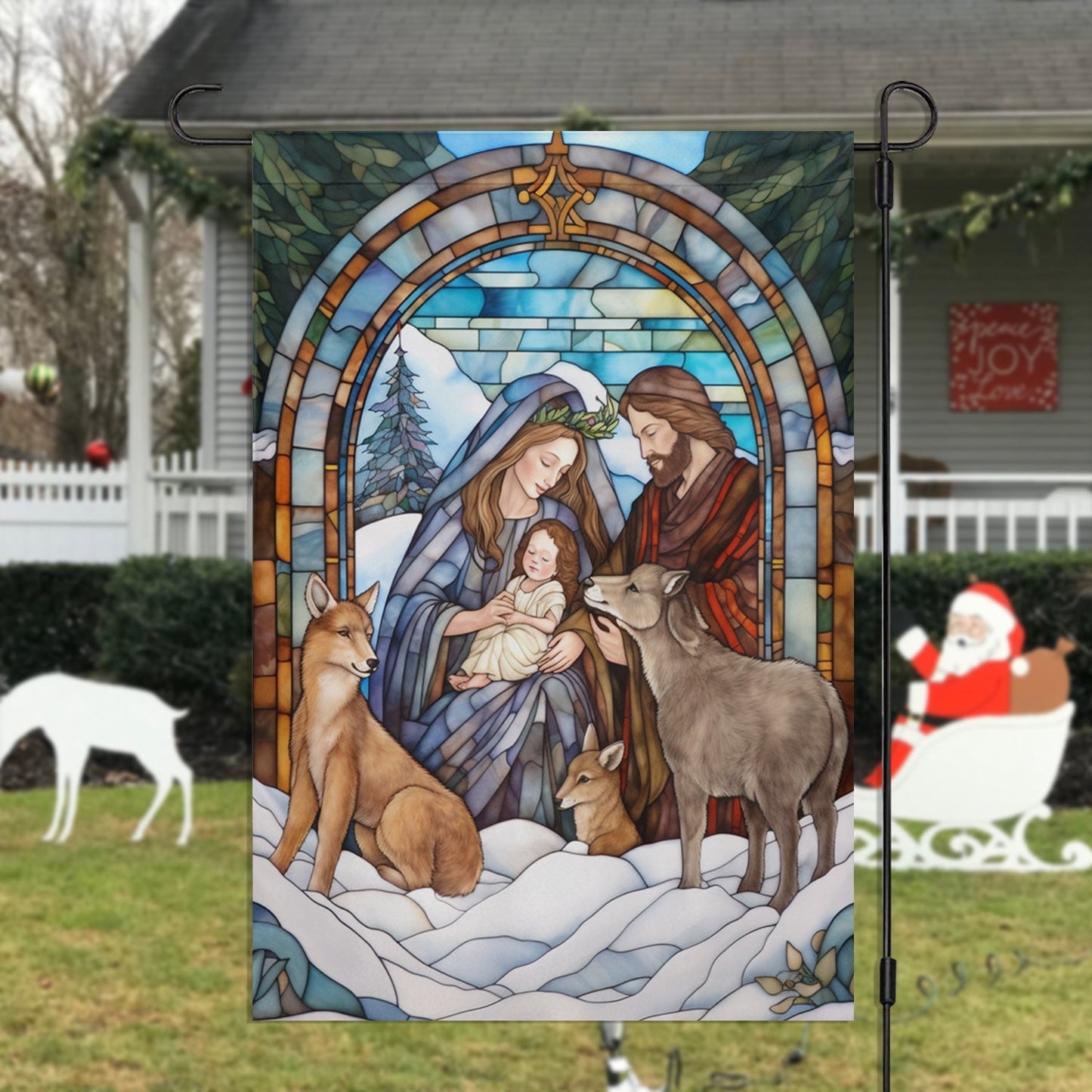 Holy Family A Sign Of Hope And Salvation Christmas Garden Flag - Christian House Flag