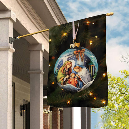 Holy Family Christmas Nativity Scene On A Festive Christmas Garden Flag - Christian House Flag