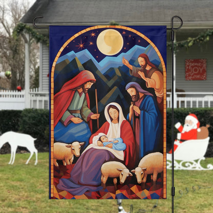 Holy Family Night Nativity A Celebration Of The Holy Birth - Christmas Garden Flag