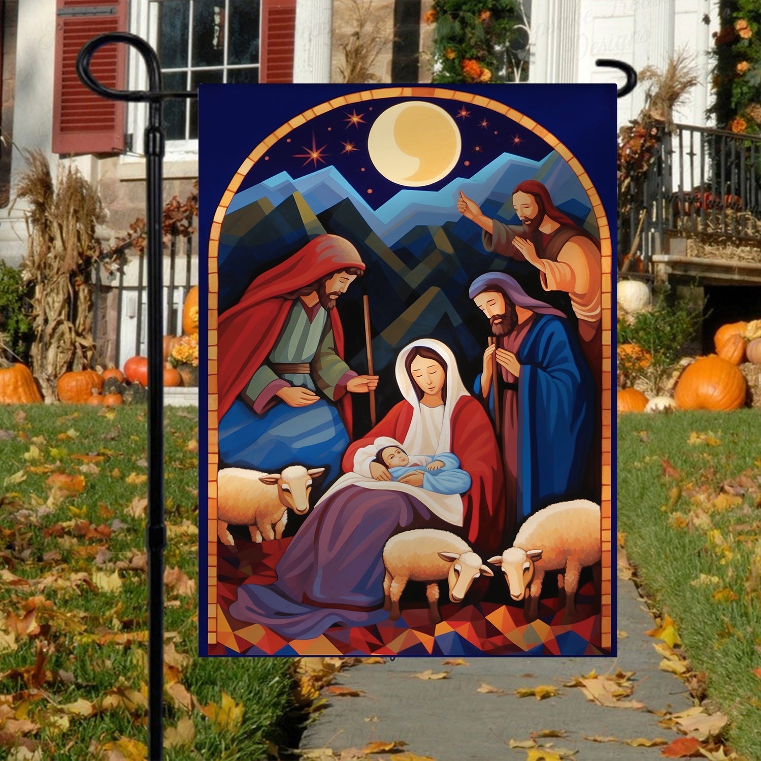 Holy Family Night Nativity A Celebration Of The Holy Birth - Christmas Garden Flag