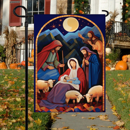 Holy Family Night Nativity A Celebration Of The Holy Birth - Christmas Garden Flag