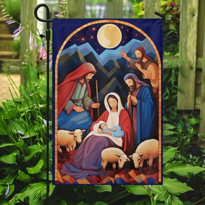 Holy Family Night Nativity A Celebration Of The Holy Birth - Christmas Garden Flag