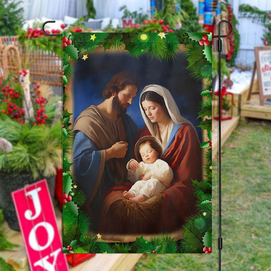 Holy Family On Christmas Christians Xmas Christian House Flag - Nativity Christians Flag Gift