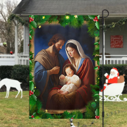 Holy Family On Christmas Christians Xmas Christian House Flag - Nativity Christians Flag Gift