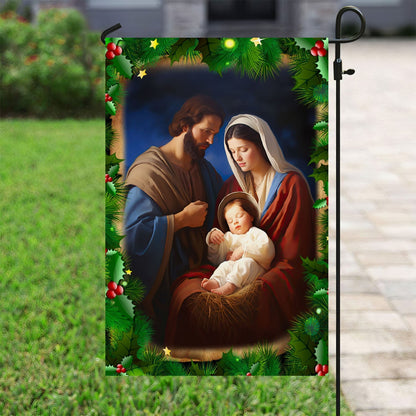 Holy Family On Christmas Christians Xmas Christian House Flag - Nativity Christians Flag Gift