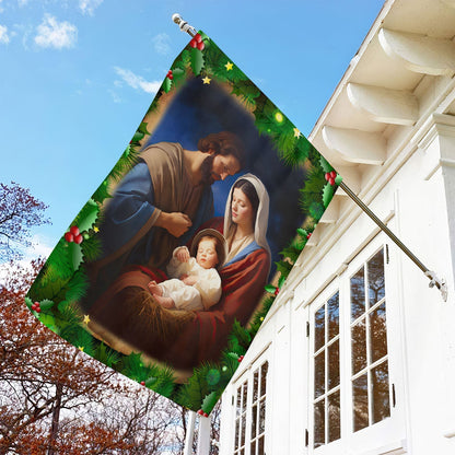 Holy Family On Christmas Christians Xmas Christian House Flag - Nativity Christians Flag Gift