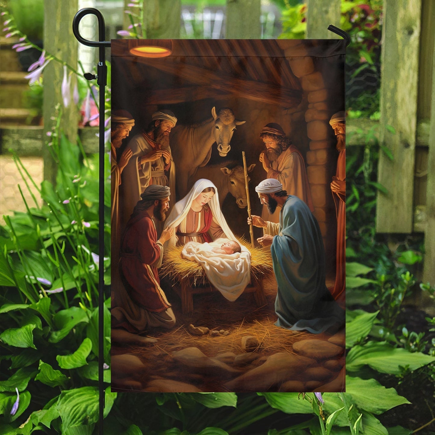 Holy Family The Birth Of Hope On Christmas Eve Christmas Garden Flag - Christian House Flag