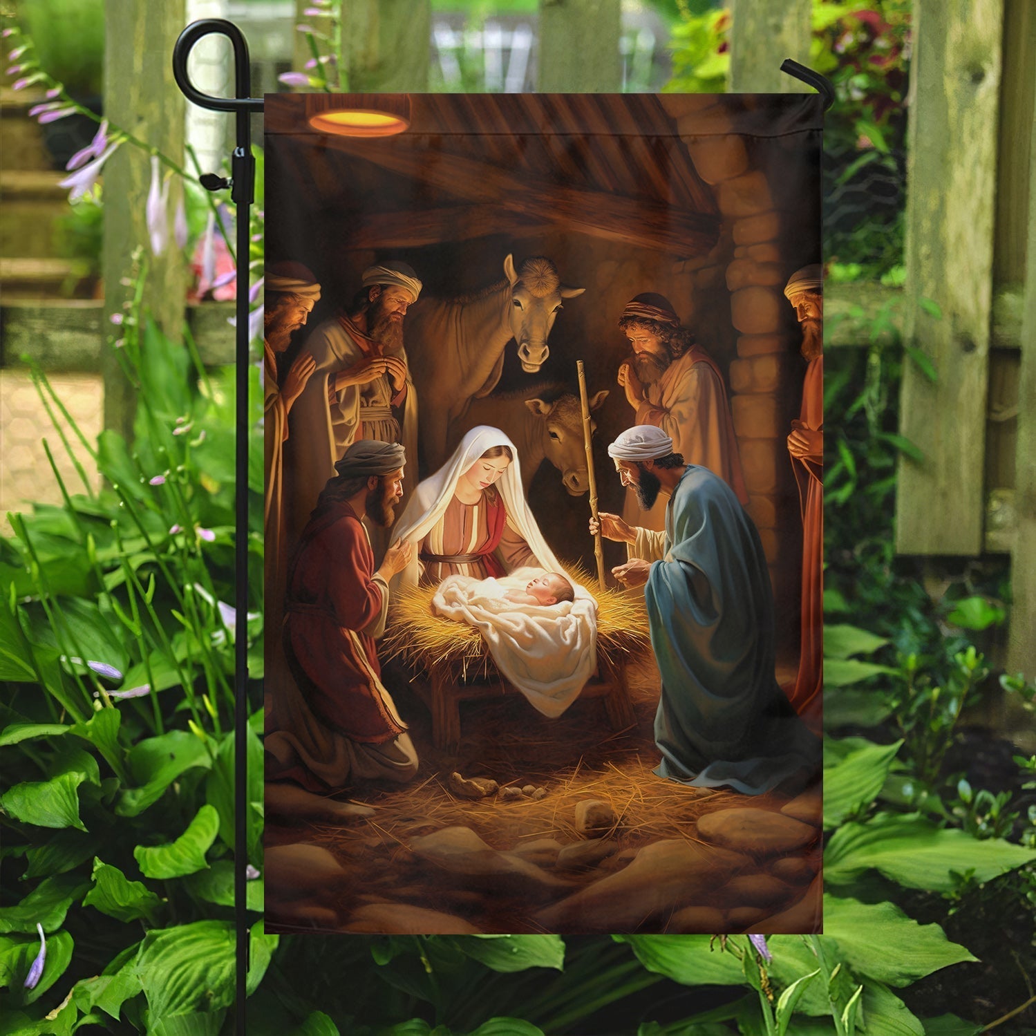 Holy Family The Birth Of Hope On Christmas Eve Christmas Garden Flag - Christian House Flag