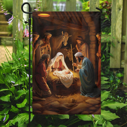 Holy Family The Birth Of Hope On Christmas Eve Christmas Garden Flag - Christian House Flag